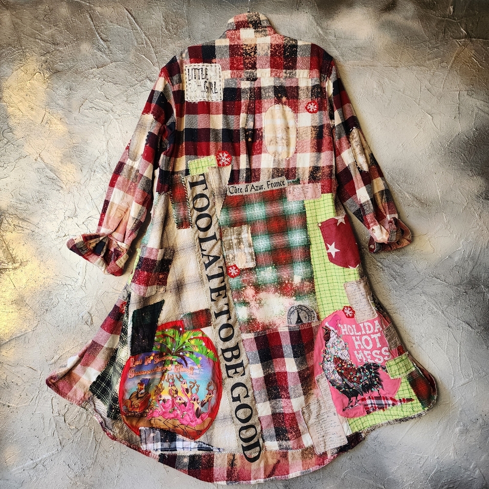 Cottage Patched Avant-garde Coat Designer Jacket Artisan Distressed Buttondown